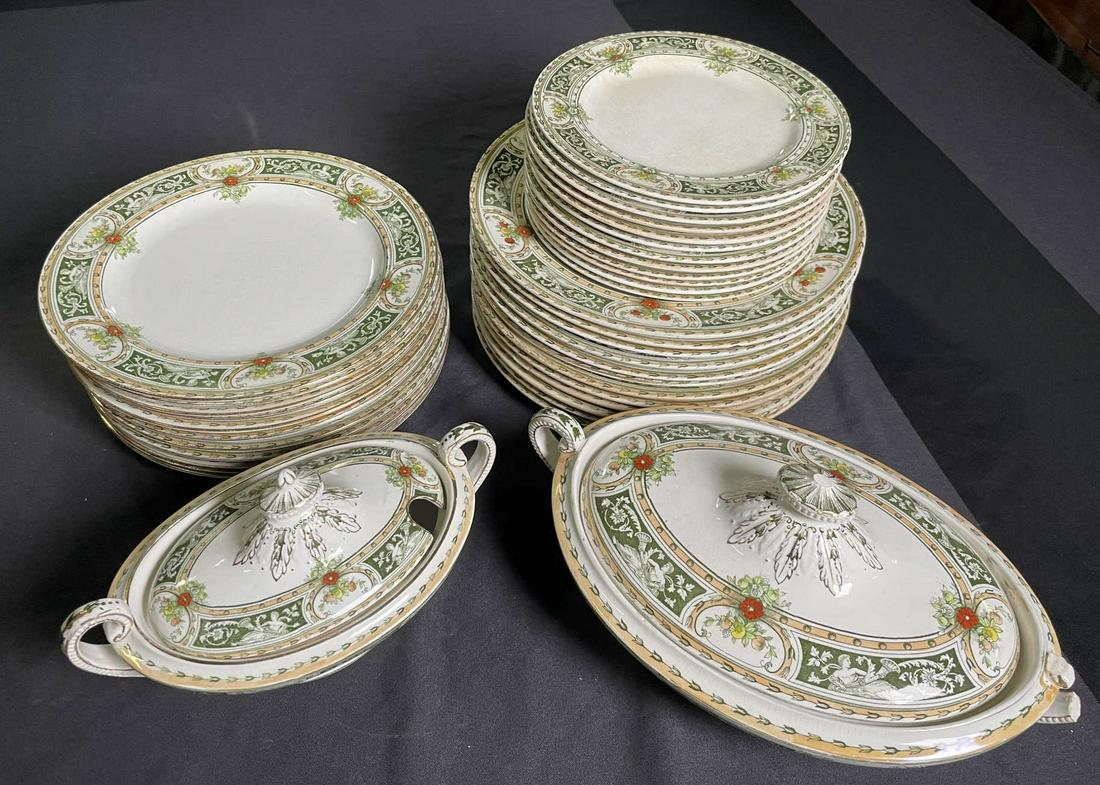 37-PIECE ENGLISH CORINTH OPAQUE DINNERWARE SET (1 of 2)
