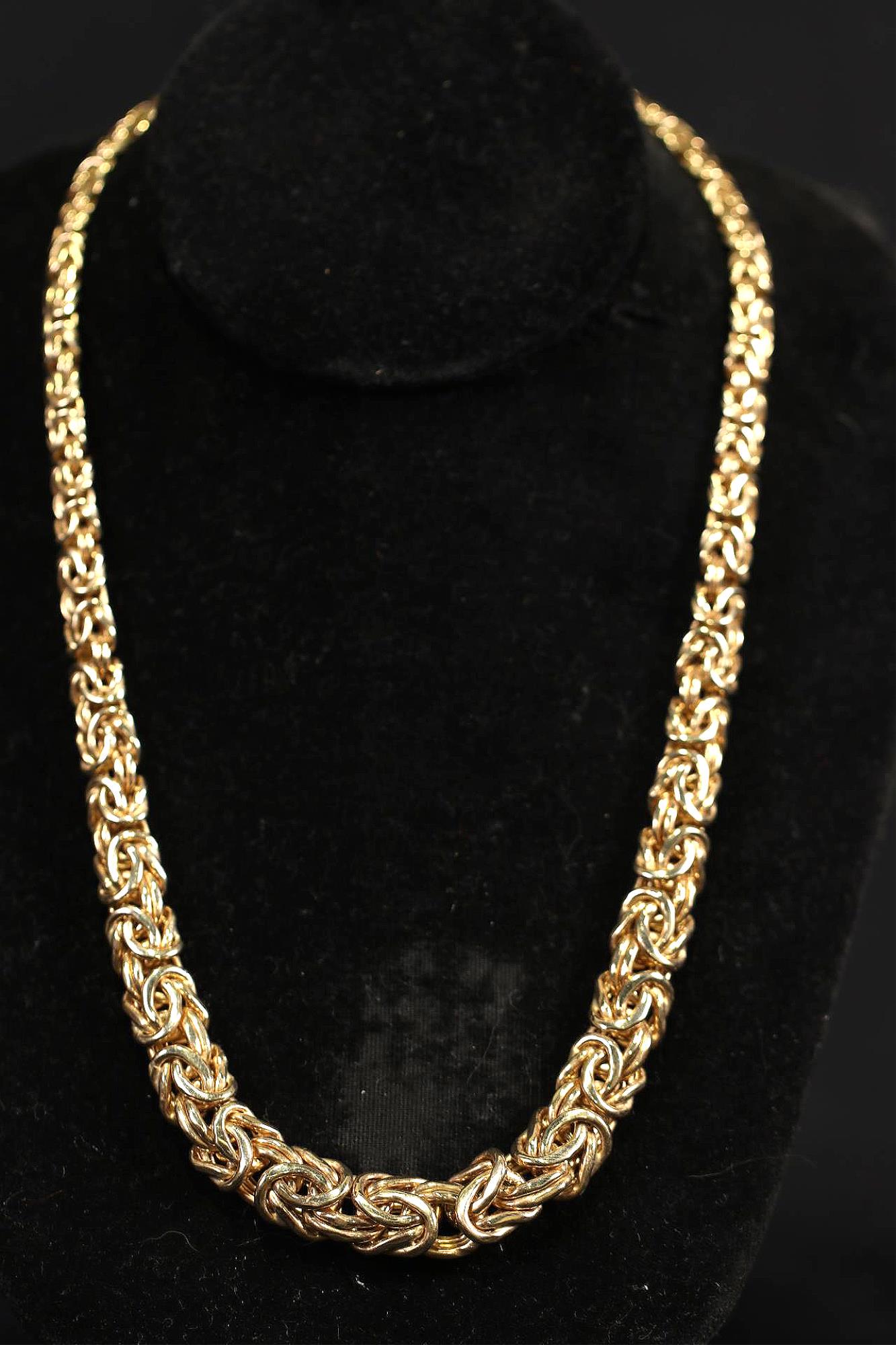 GOLD PLATED NECKLACE & 14kt BYZANTINE RING SET (1 of 5)