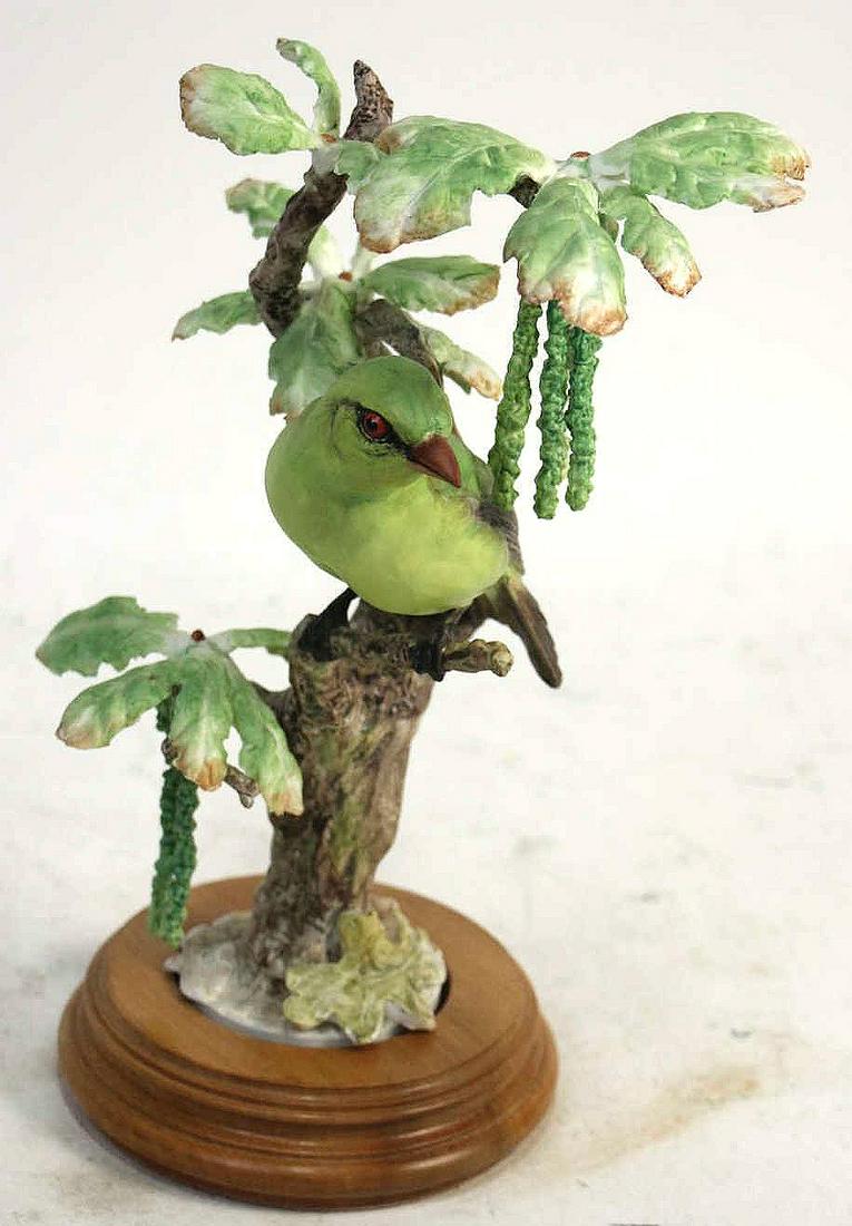 ROYAL WORCESTER "SCARLET TANAGER" PORCELAIN BIRD: ROYAL WORCESTER "SCARLET TANAGER" PORCELAIN BIRD.