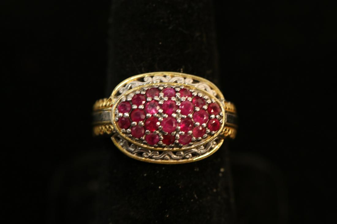 STERLING SILVER WITH 18kt OVERLAY BURMA RUBY RING (1 of 3)