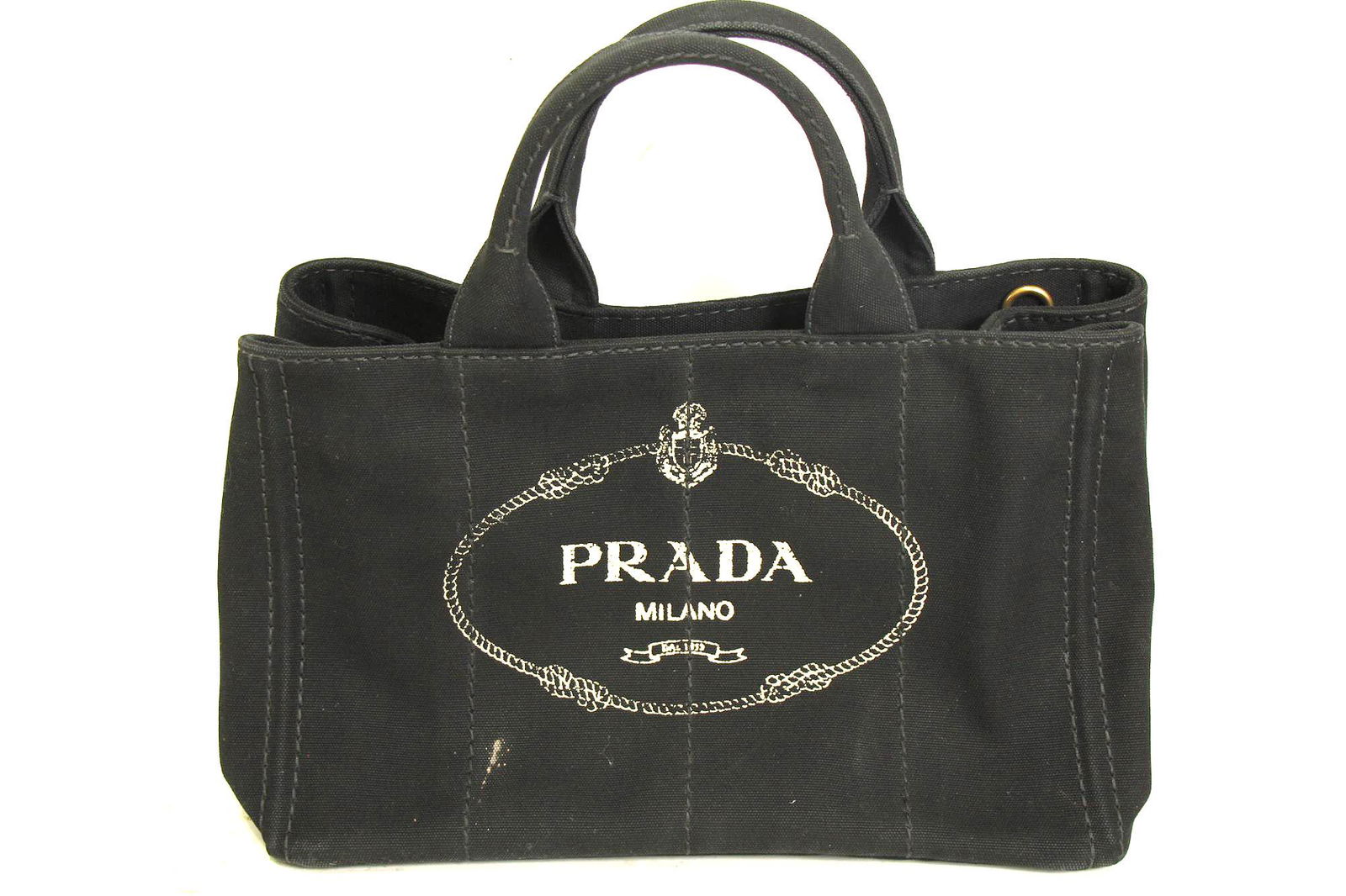 Prada Black Canvas Canapa Tote Bag (1 of 3)