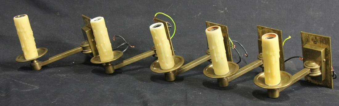 SET OF FIVE SINGLE LIGHT WALL SCONCES (1 of 3)