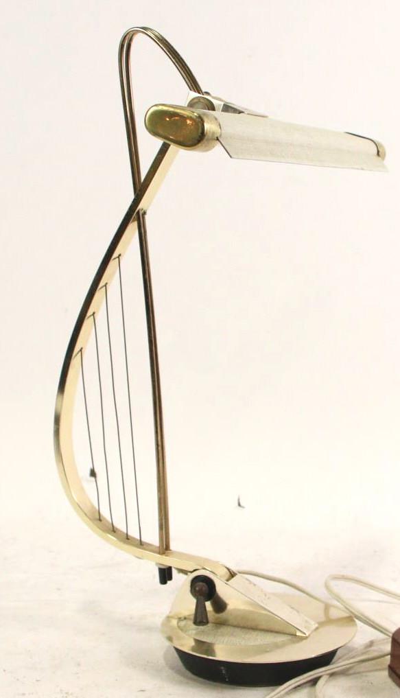MID-CENTURY MODERN FRENCH HARP LAMP: MID-CENTURY MODERN FRENCH HARP LAMP.