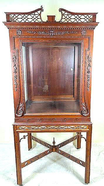 ANTIQUE SQUARE DISPLAY CABINET (1 of 4)