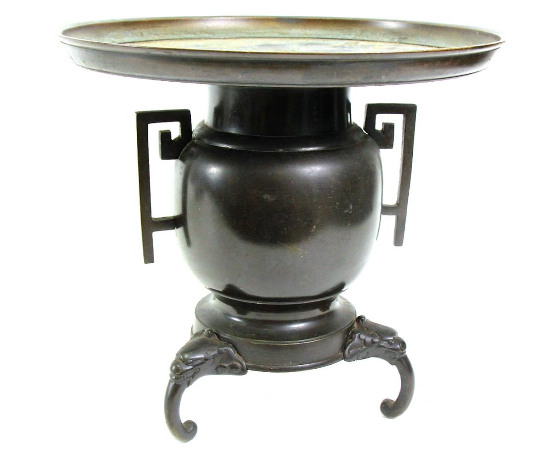 19th CENTURY KOREAN BRONZE URN/FLOWER HOLDER (1 of 5)