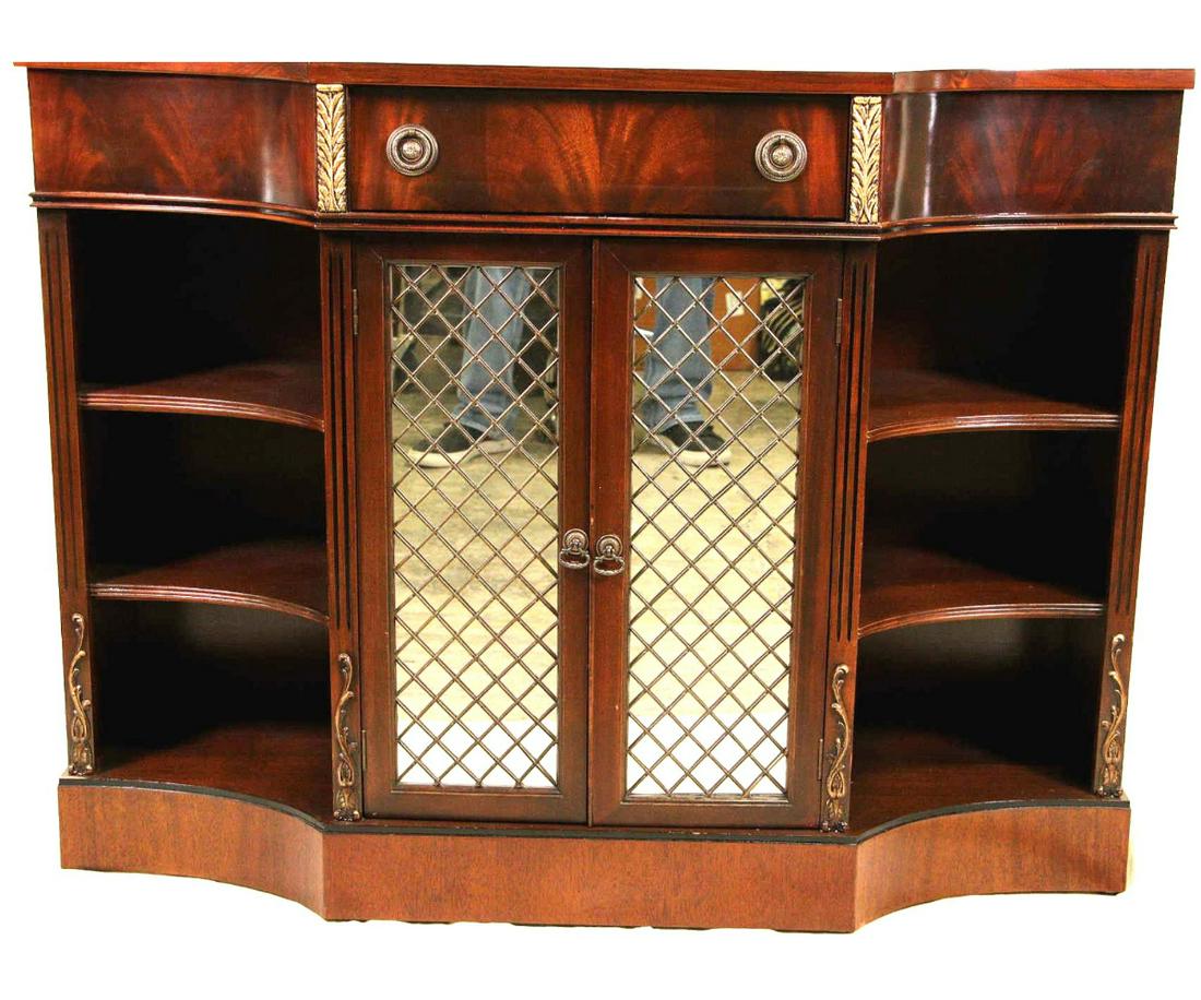 LATE 19th C. REGENCY STYLE MAHOGANY CONSOLE DESK (1 of 5)