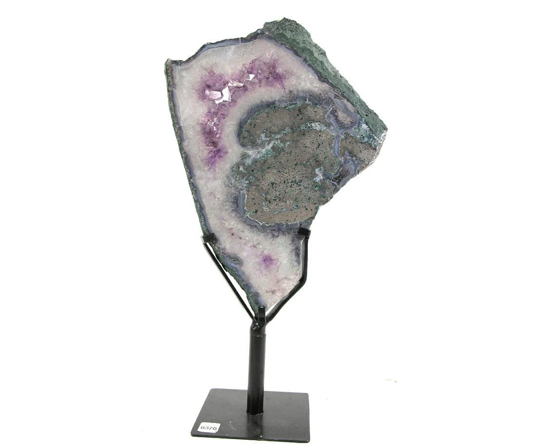 AMETHYST SLICE ON SPINNING METAL STAND (1 of 3)