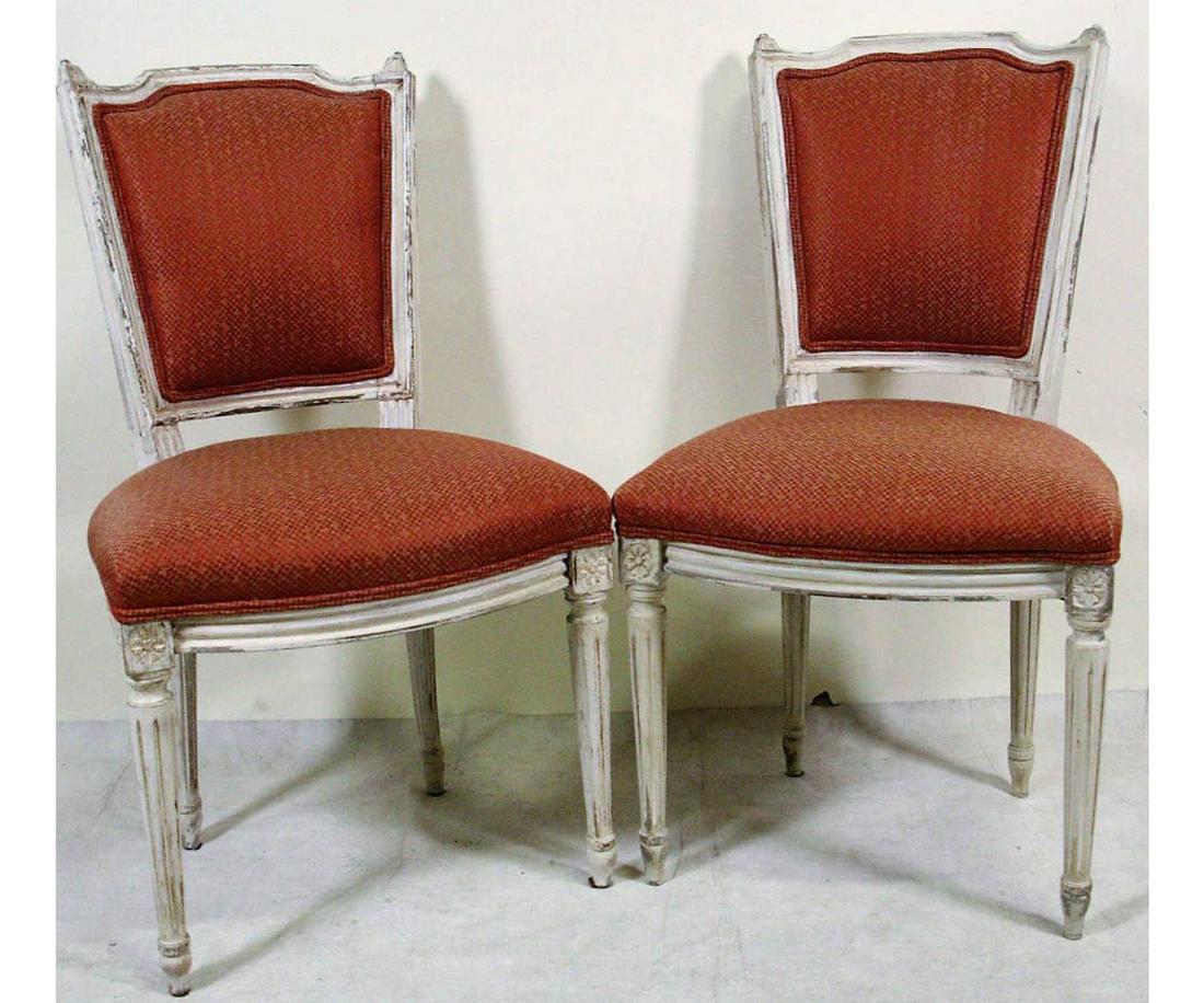 SEVEN VINTAGE FRENCH STYLE PAINTED SIDE CHAIRS (1 of 4)
