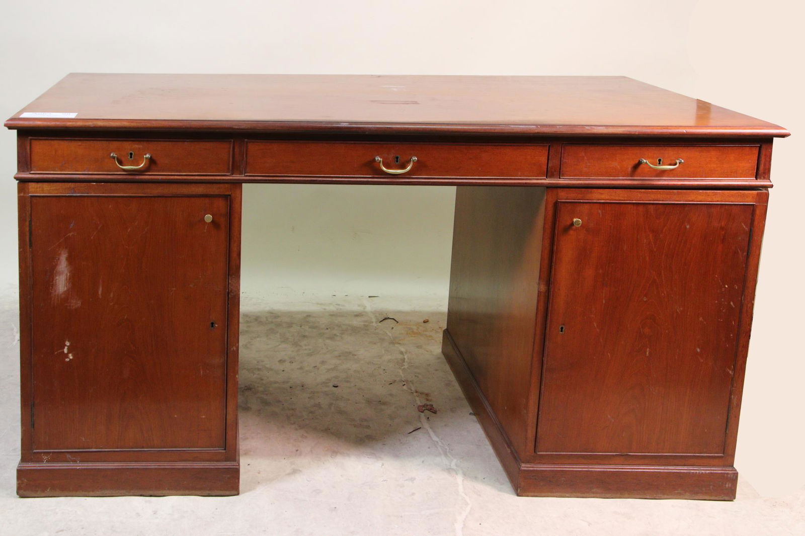 CIRCA 1944 DANISH MAPLE PARTNER'S DESK (1 of 3)