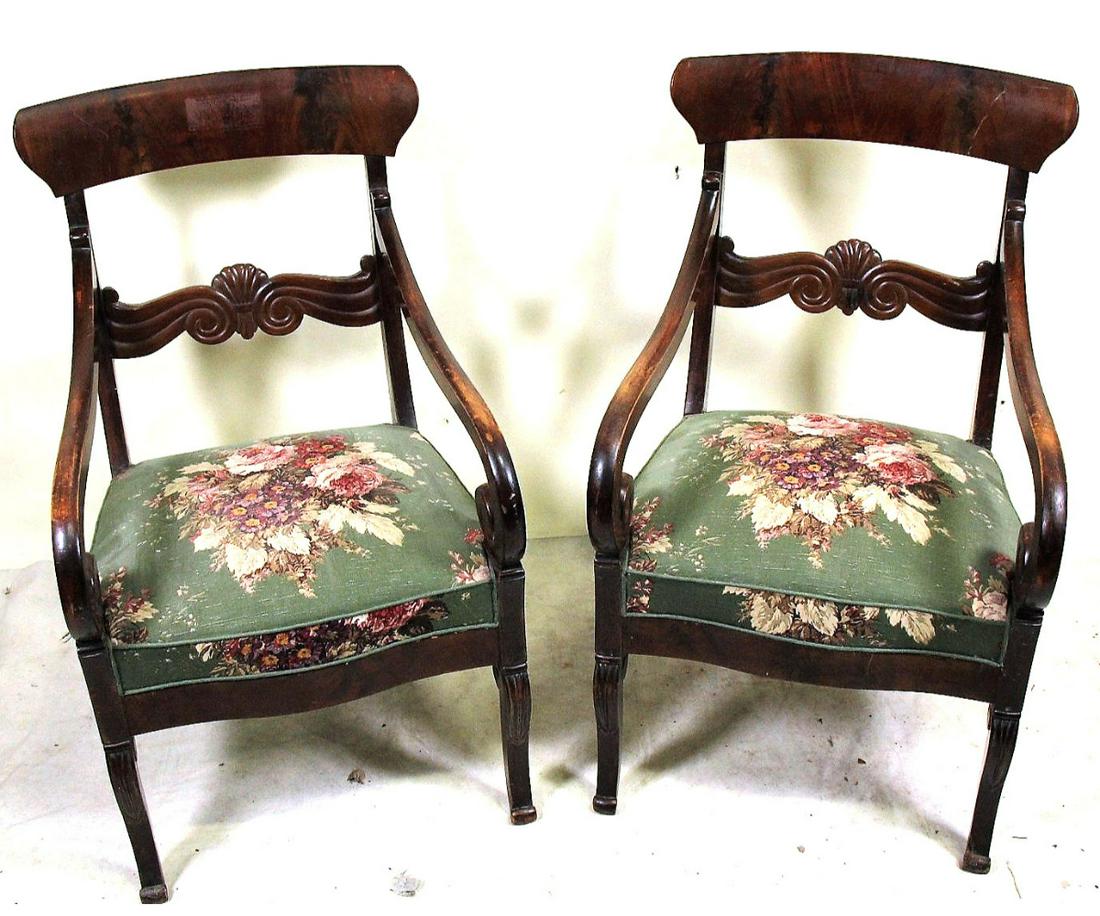 PAIR OF ANTIQUE ARMCHAIRS (1 of 3)