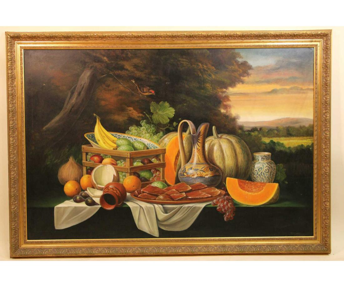 LARGE ANTIQUE STILL LIFE PAINTING (1 of 5)