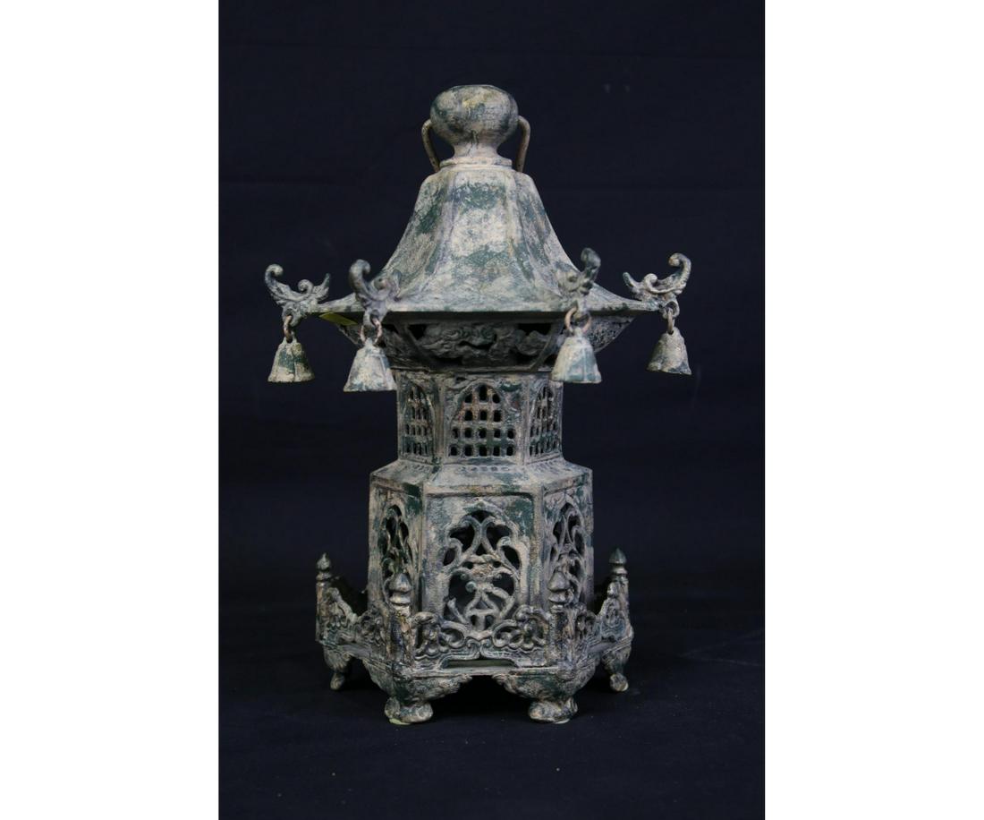 BRONZE PAGODA GARDEN LANTERN (1 of 4)