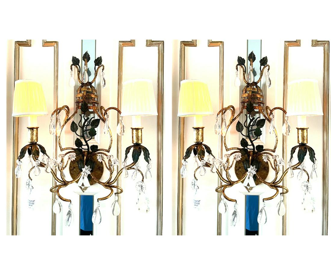 PAIR OF BAGUES STYLE TWO LIGHT SCONCES (1 of 2)