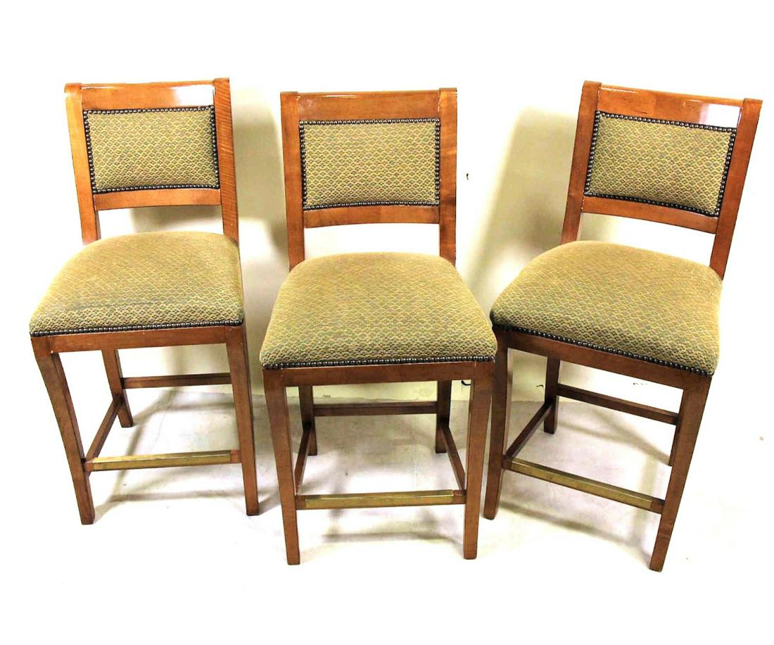 SET OF FOUR UPHOLSTERED BAR STOOLS (1 of 2)