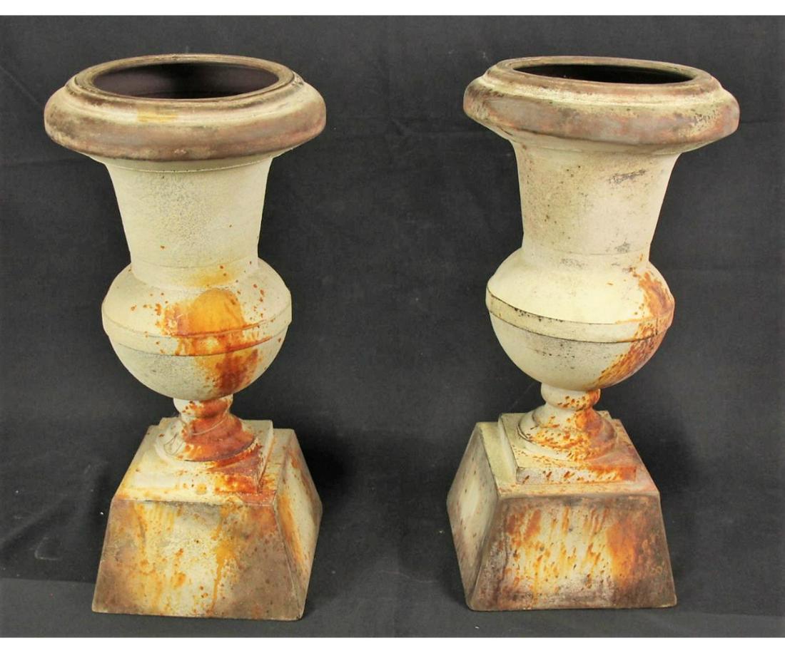 PAIR OF METAL GARDEN PLANTERS (1 of 2)