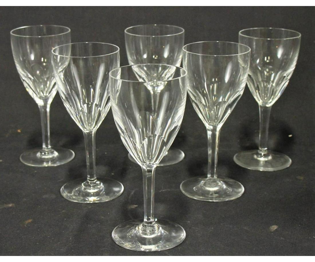 SET OF SIX BACCARAT CRYSTAL WINE GOBLETS: SET OF SIX BACCARAT CRYSTAL WINE GOBLETS.