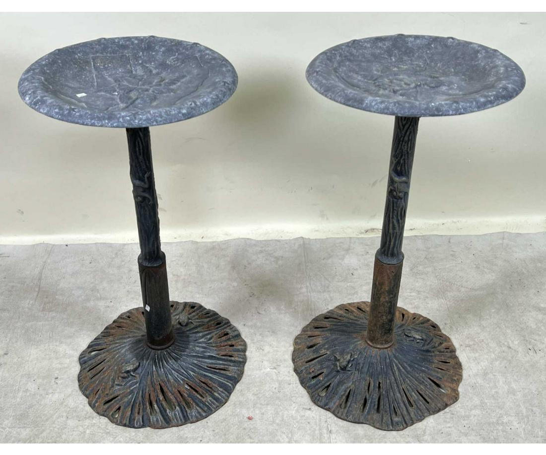 PAIR OF CAST IRON BIRD BATHS (1 of 4)