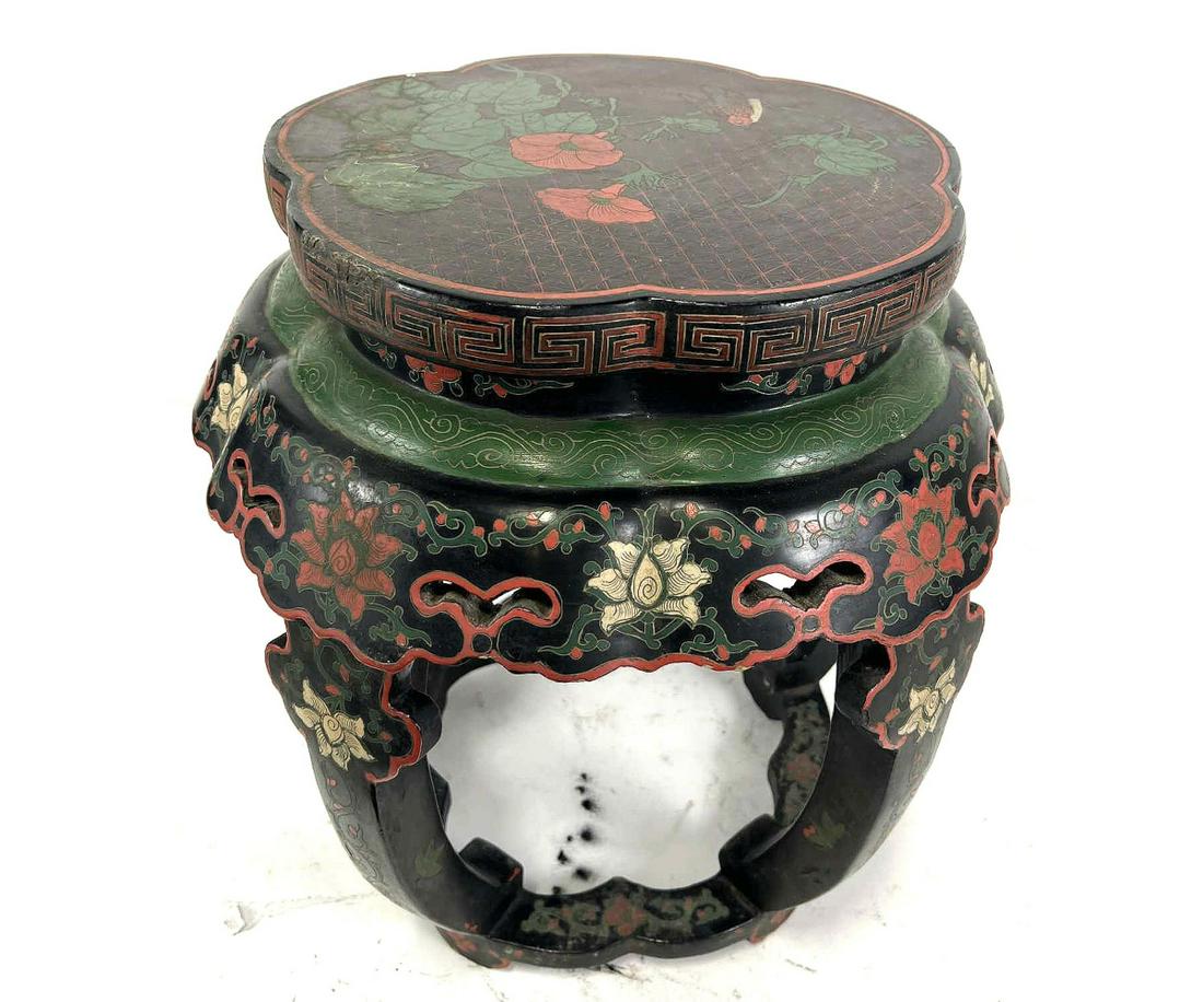 ANTIQUE CHINESE LACQUERED SIDE TABLE (1 of 3)