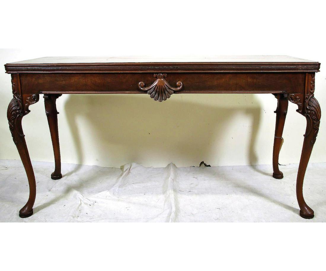 QUEEN ANNE STYLE MAHOGANY CONSOLE TABLE (1 of 5)
