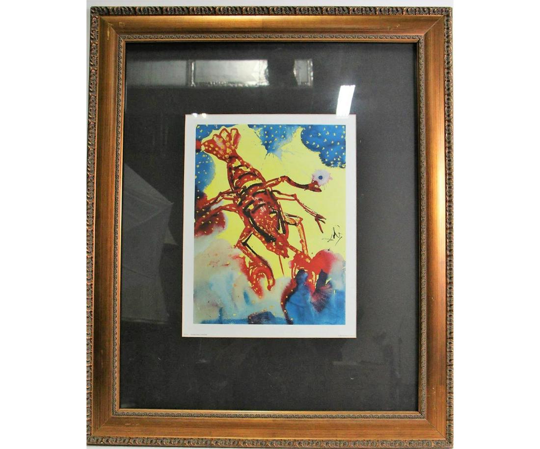 FRAMED CANCER BY SALVADOR DALI PRINT: FRAMED CANCER BY SALVADOR DALI PRINT.