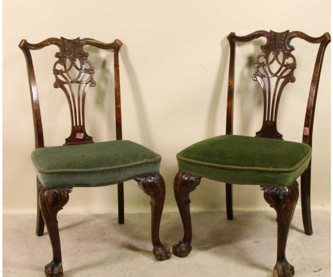 LOT OF SIX CHIPPENDALE STYLE SIDE CHAIRS (1 of 4)