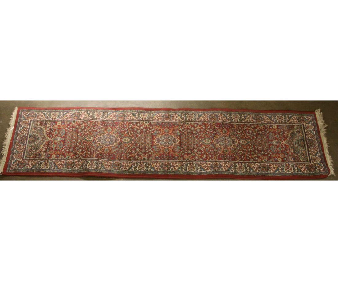 HAND KNOTTED PERSIAN RED AND BLUE RUNNER (1 of 2)