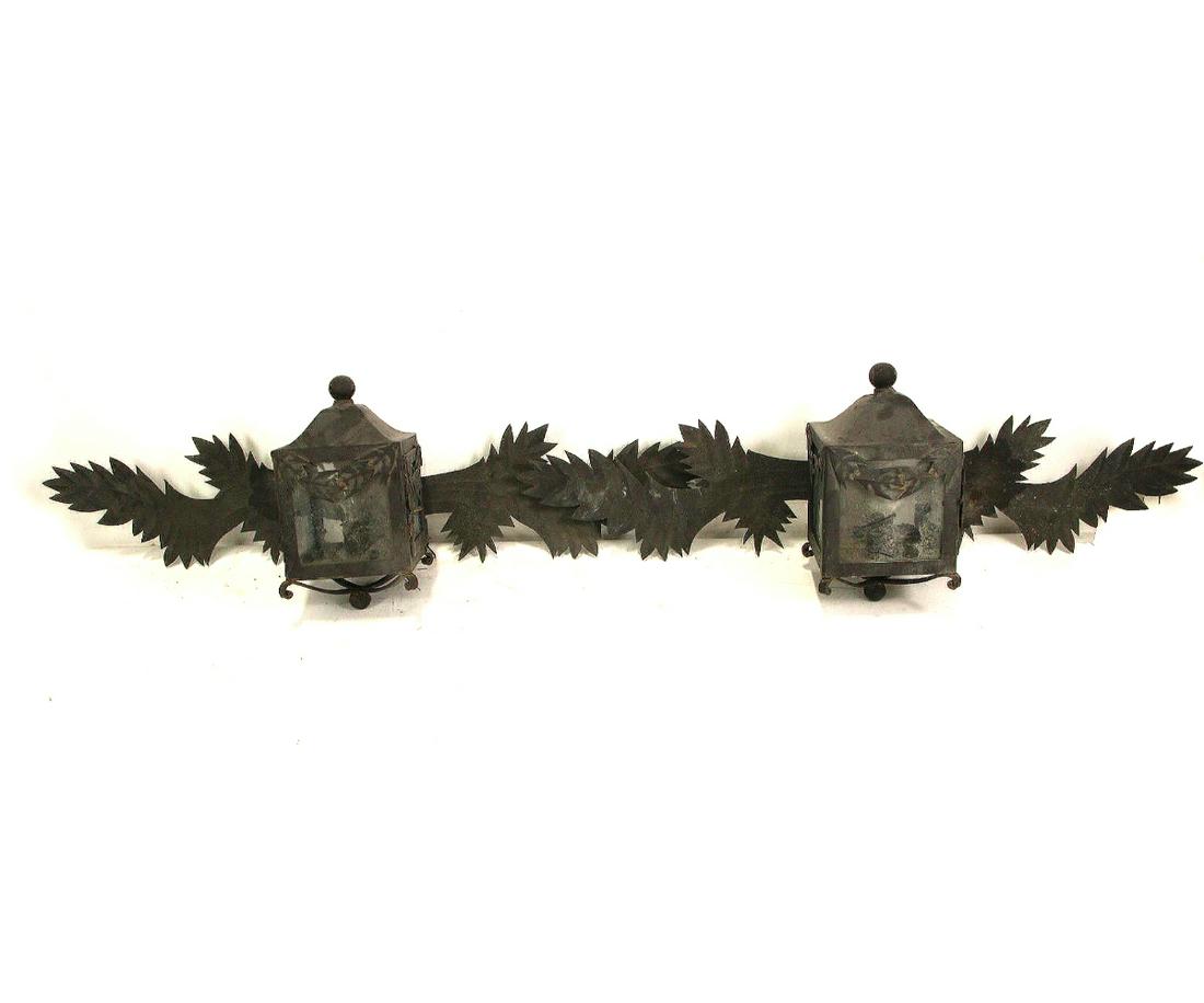 PAIR OF OUTDOOR METAL WALL SCONCES (1 of 5)