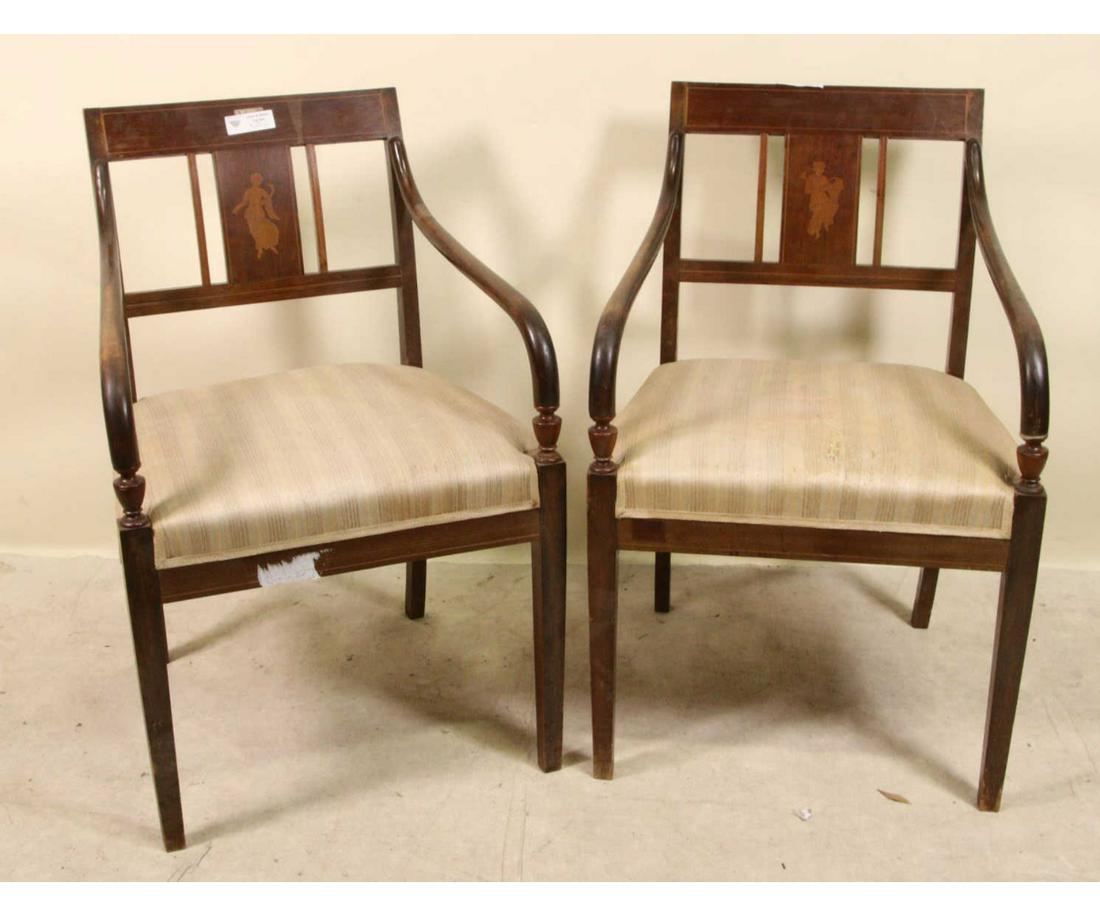 PAIR OF ANTIQUE ARMCHAIRS (1 of 3)