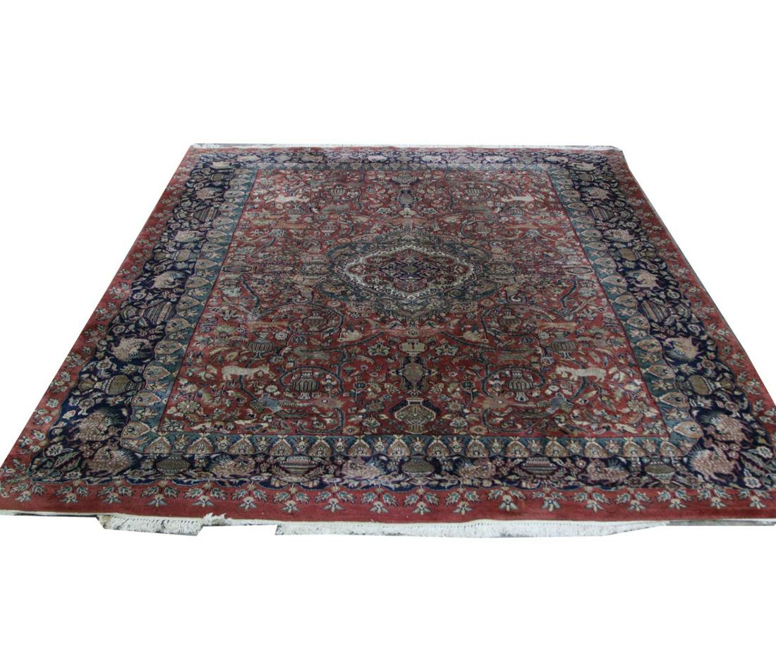HAND KNOTTED PERSIAN AREA RUG: HAND KNOTTED PERSIAN AREA RUG - 10ft 3in BY 8ft 3in