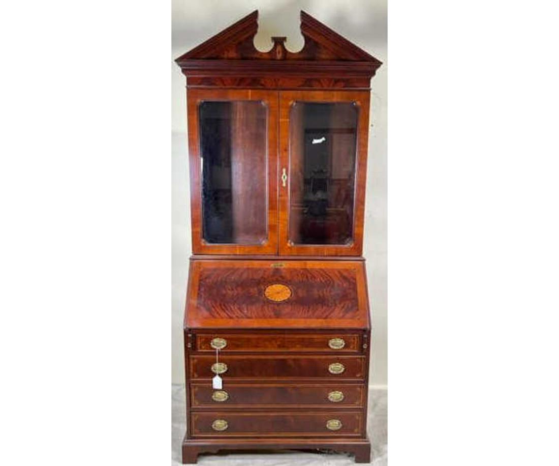 ANTIQUE MAHOGANY SECRETARY/BOOKCASE (1 of 5)