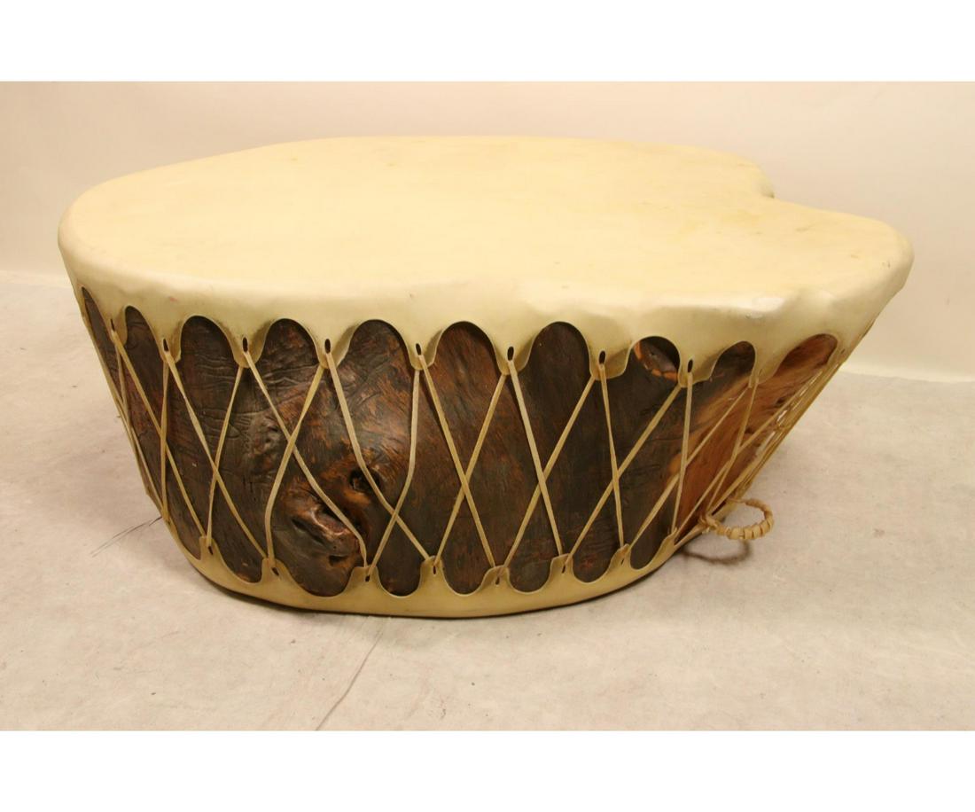 KIDNEY DRUM/COFFEE TABLE: KIDNEY DRUM/COFFEE TABLE Height: 17 in. by Width: 43 in. by Depth: 31 in.