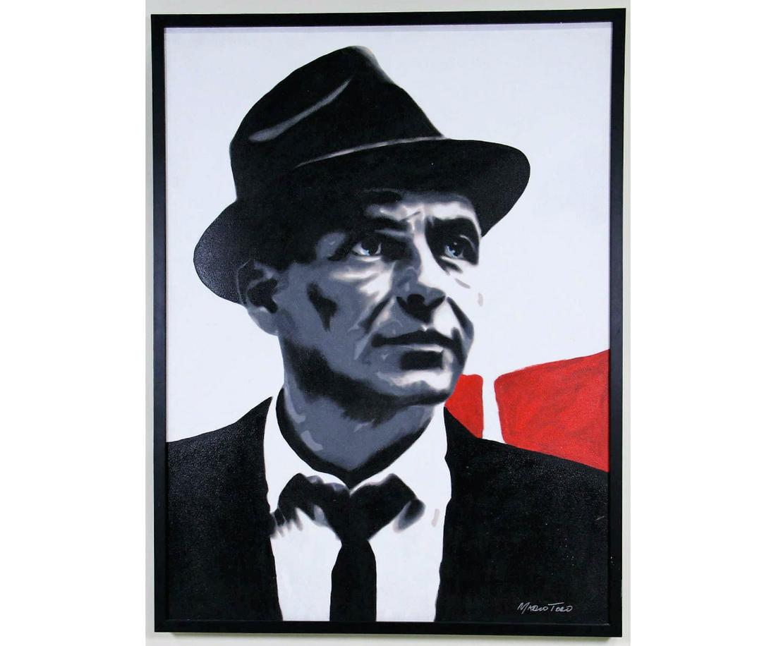 FRANK SINATRA PAINTING BY MADIO TOER: FRANK SINATRA PAINTING BY MADIO TOER. Height: 49 in. by Width: 37 in.