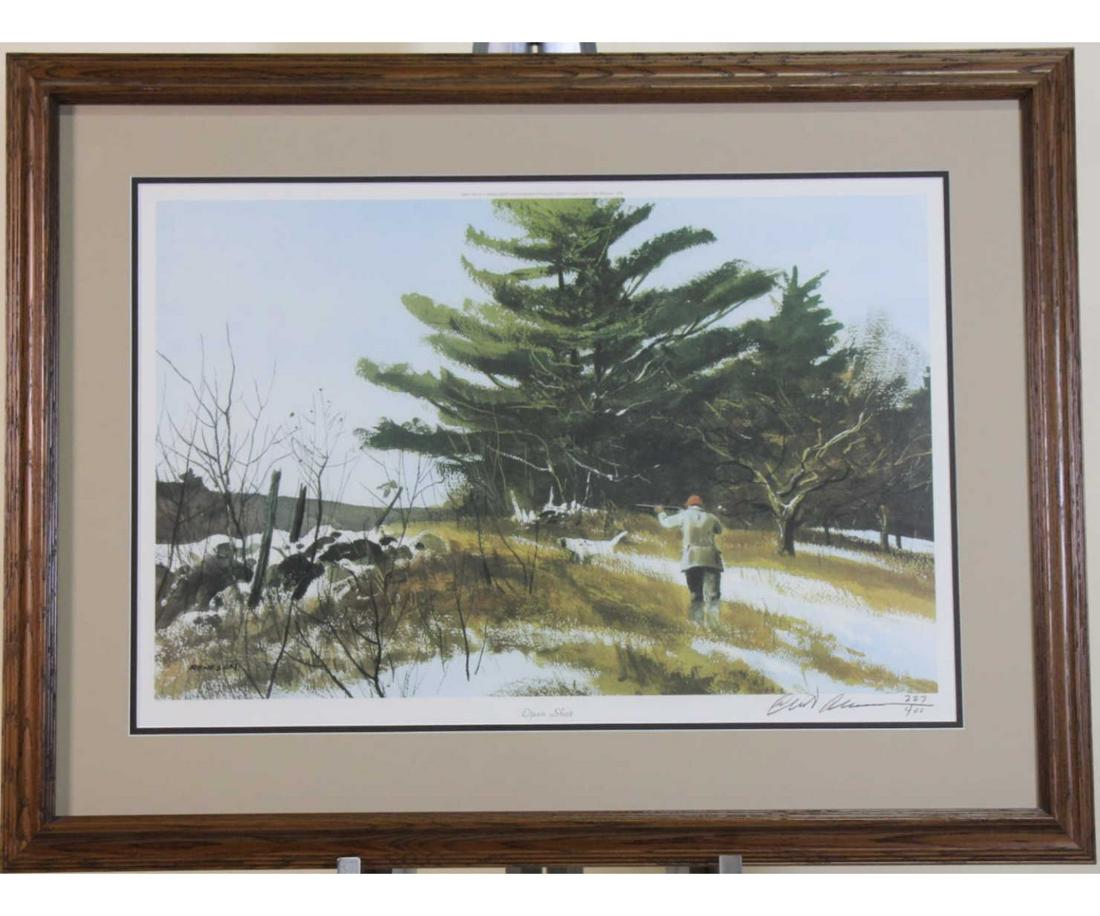 FRAMED CHET RENESON "ONE SHOT" SIGNED PRINT: FRAMED CHET RENESON "ONE SHOT" SIGNED AND NUMBERED PRINT Height: 27 in. by Width: 35 in.