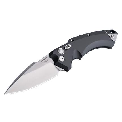 Hogue EX-A05 3.5in Knife: NEW Hogue EX-A05 Auto with Locking Mechanism 3.5in Spear Stonewash/Plain Edge, Black Aluminum Scales, Silver hardware CPM154 Steel - **CANNOT SHIP TO: CA, DE, IL, MA, MD, MN, MT, NJ, NM, NY, PA, VA OR