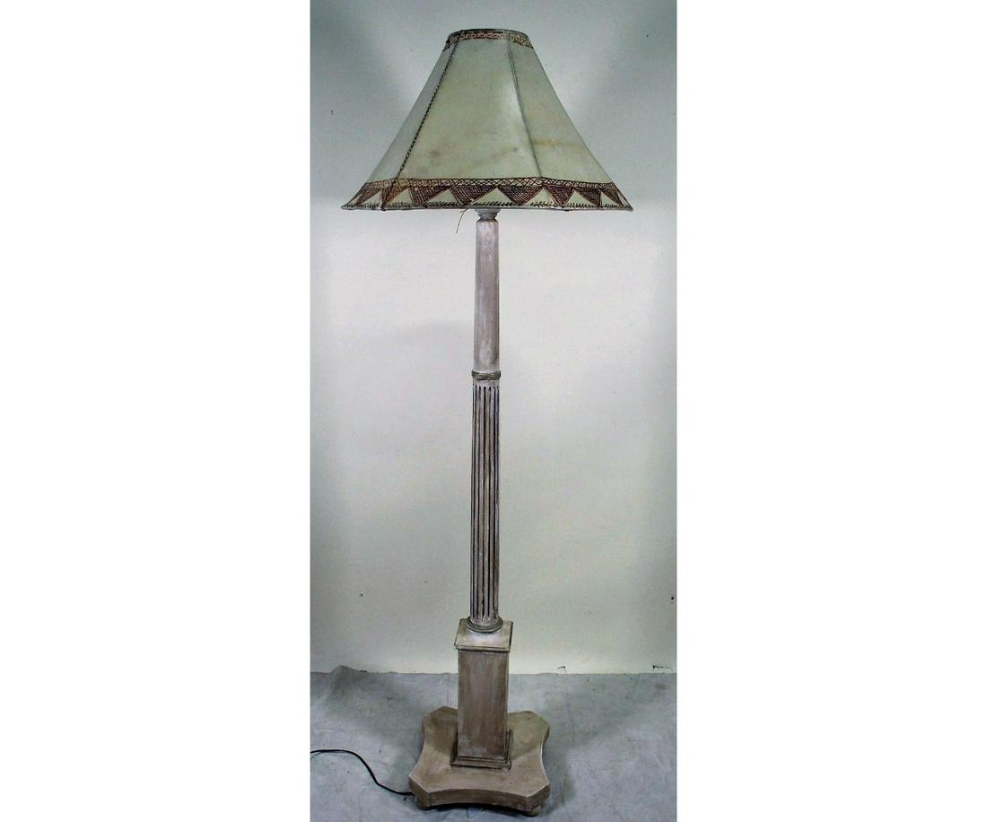 VINTAGE PAINTED FLOOR LAMP WITH SHADE (1 of 4)