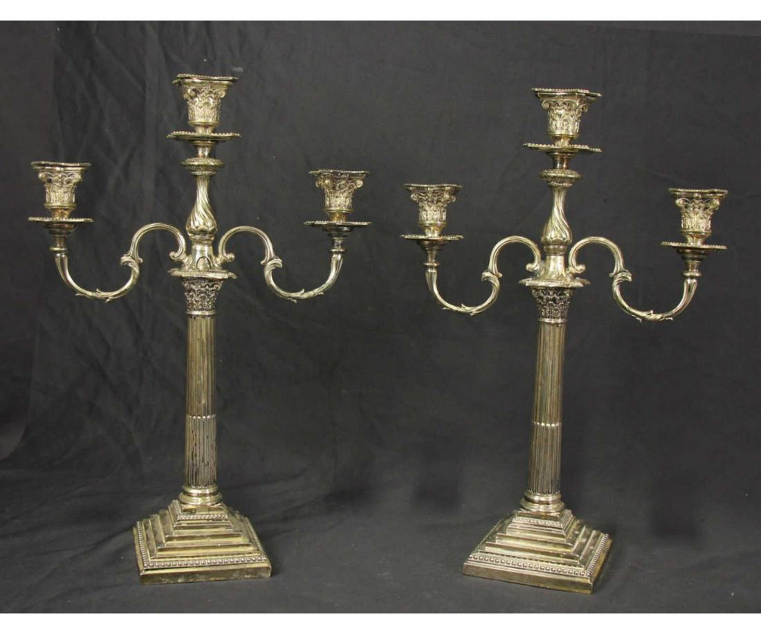 TWO ANTIQUE GEORGIAN STERLING SILVER CANDELABRA (1 of 6)