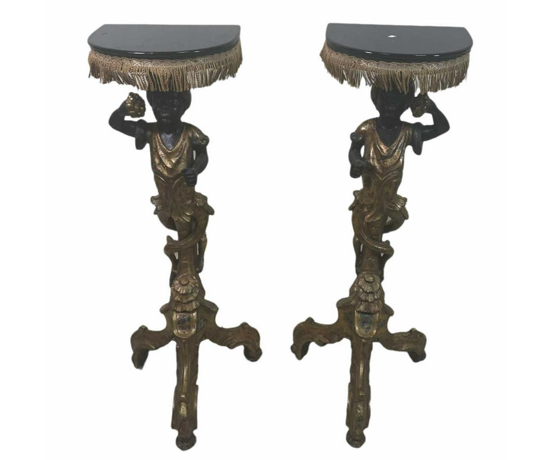 PAIR OF 19th CENTURY ITALIAN BLACKAMOOR STANDS (1 of 4)