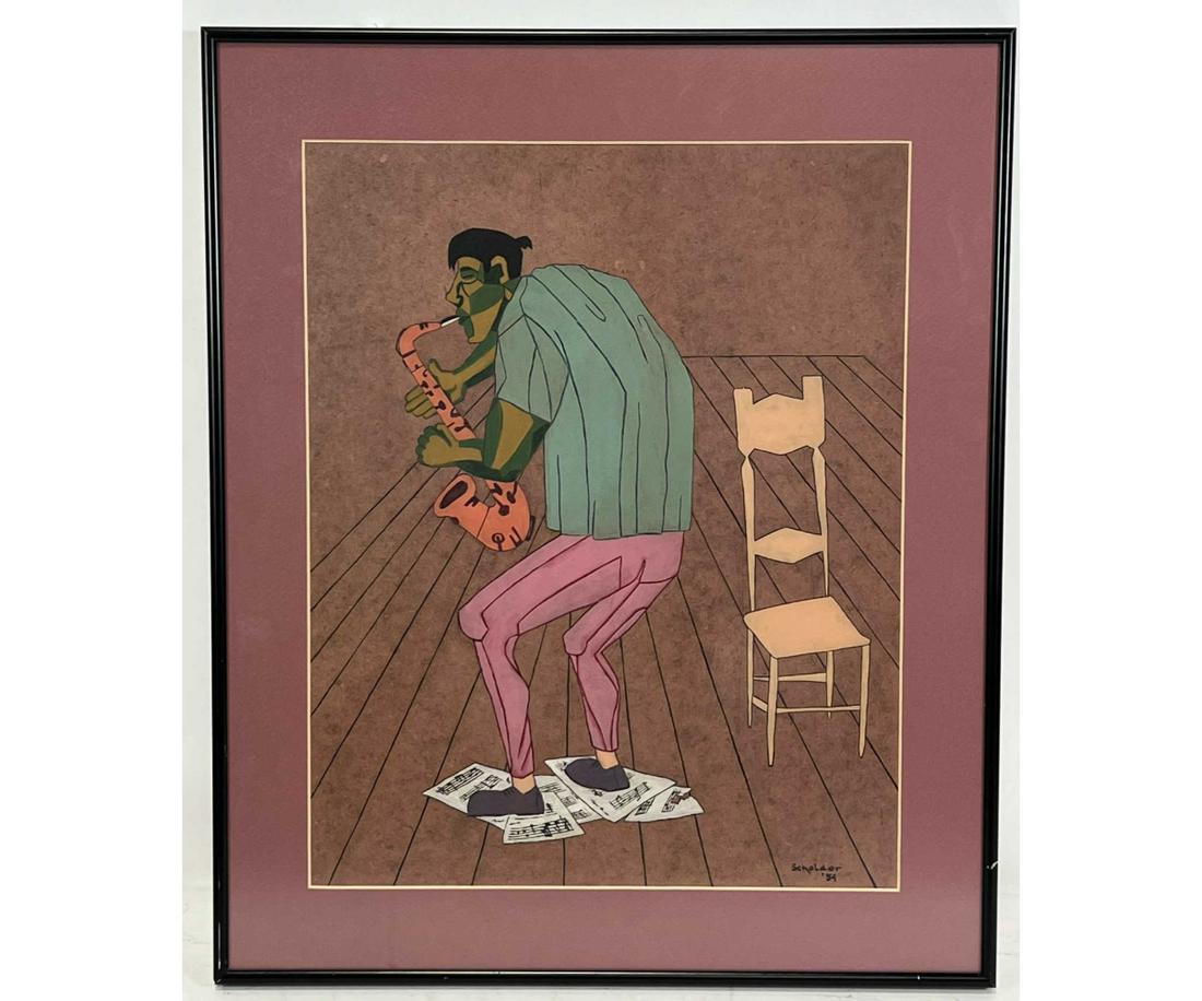 ORIGINAL FRITZ SCHOLDER PAINTING: ORIGINAL FRITZ SCHOLDER PAINTING,1954. Height: 24 in. by Width: 19 in.