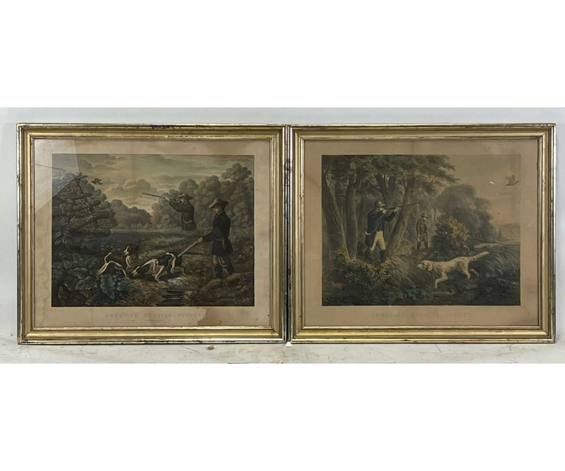 PAIR OF 19th CENTURY HUNTING ENGRAVINGS (1 of 3)