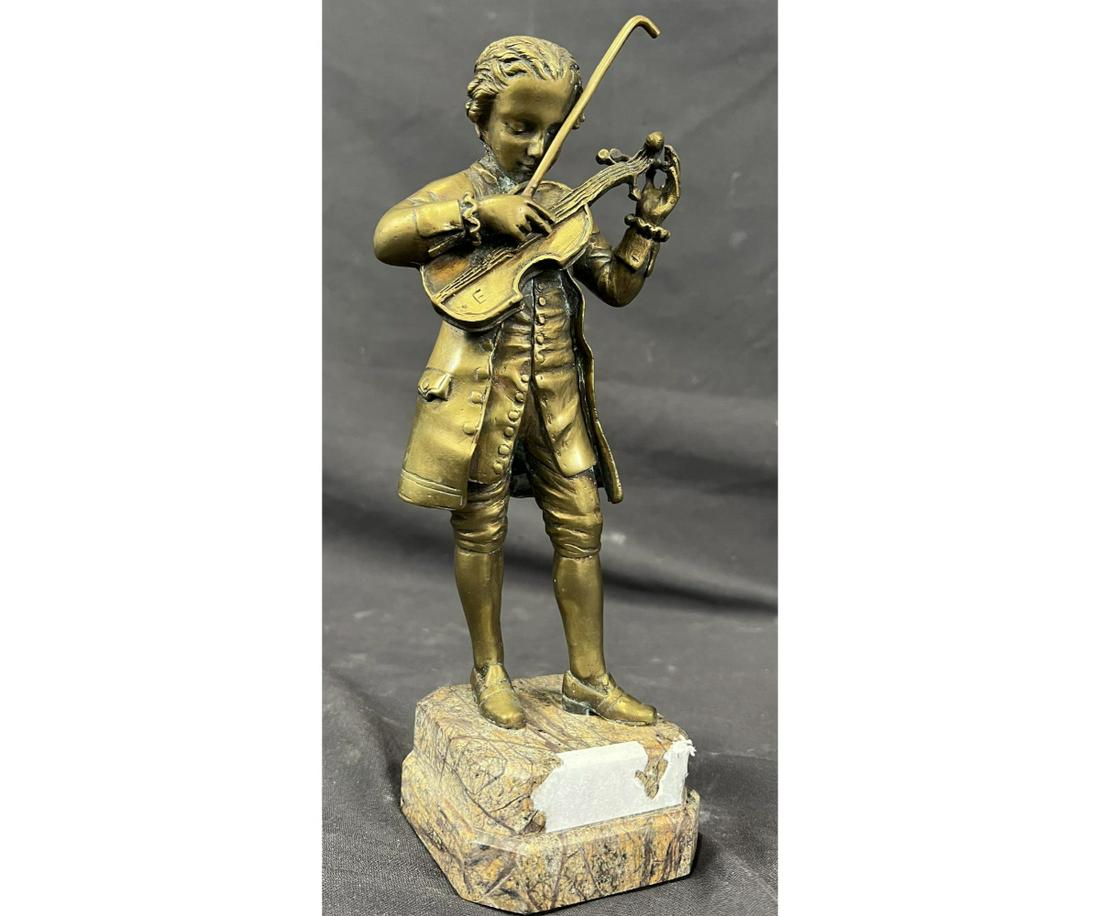 GILT BRONZE VIOLINIST SCULPTURE (1 of 4)