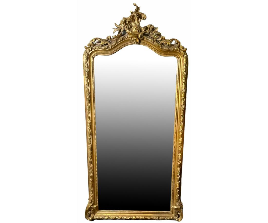 19th CENTURY FRENCH BAROQUE FRAMED MIRROR (1 of 4)