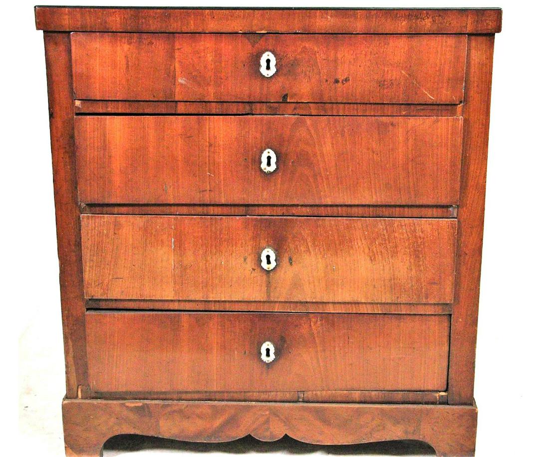 19th CENTURY MAHOGANY FOUR DRAWER CHEST (1 of 3)