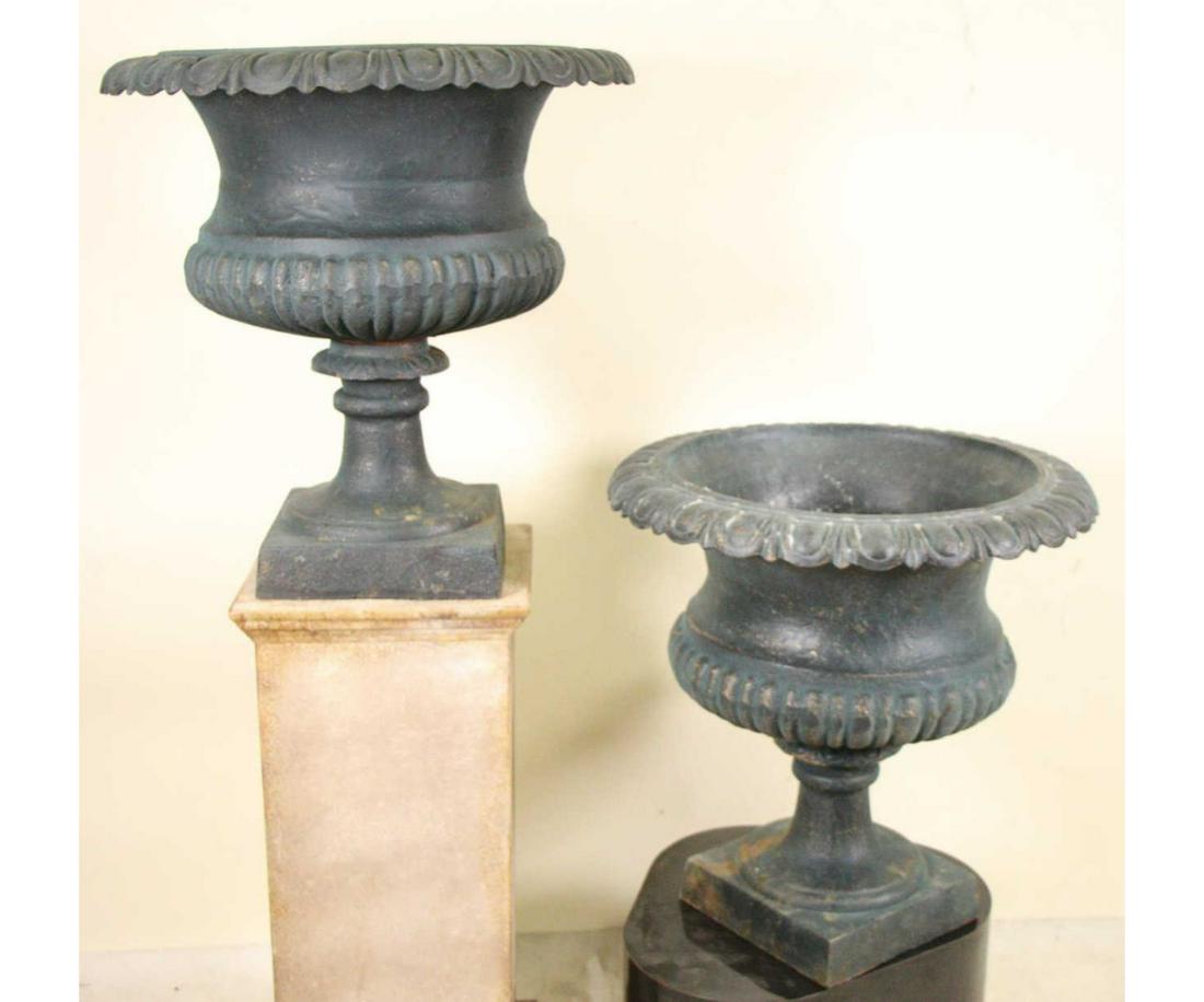 PAIR OF CAST IRON URN PLANTERS (1 of 6)