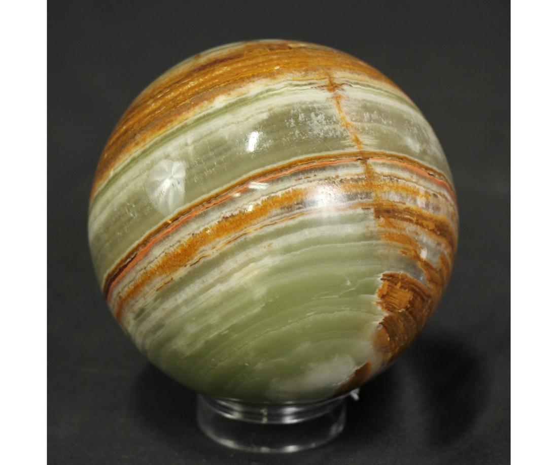 AFGHANISTAN ONYX SPHERE: AFGHANISTAN ONYX SPHERE - (S34) - 3 LBS. Height: 4 in. by Width: 4 in. by Depth: 4 in.
