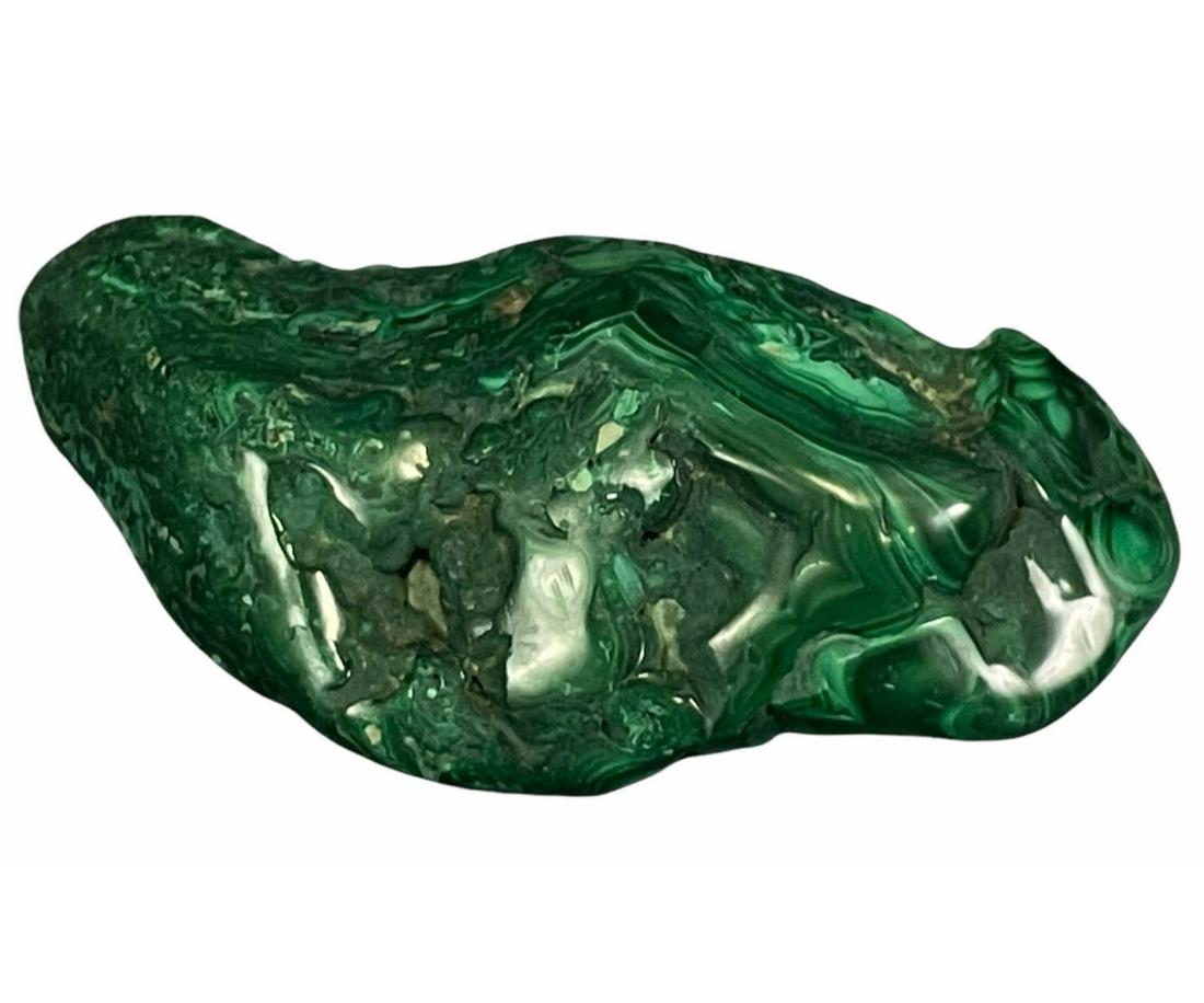 POLISHED MALACHITE SPECIMEN: POLISHED MALACHITE SPECIMEN - (ML50) 1.0 LBS Height: 5.5 in. by Width: 2.5