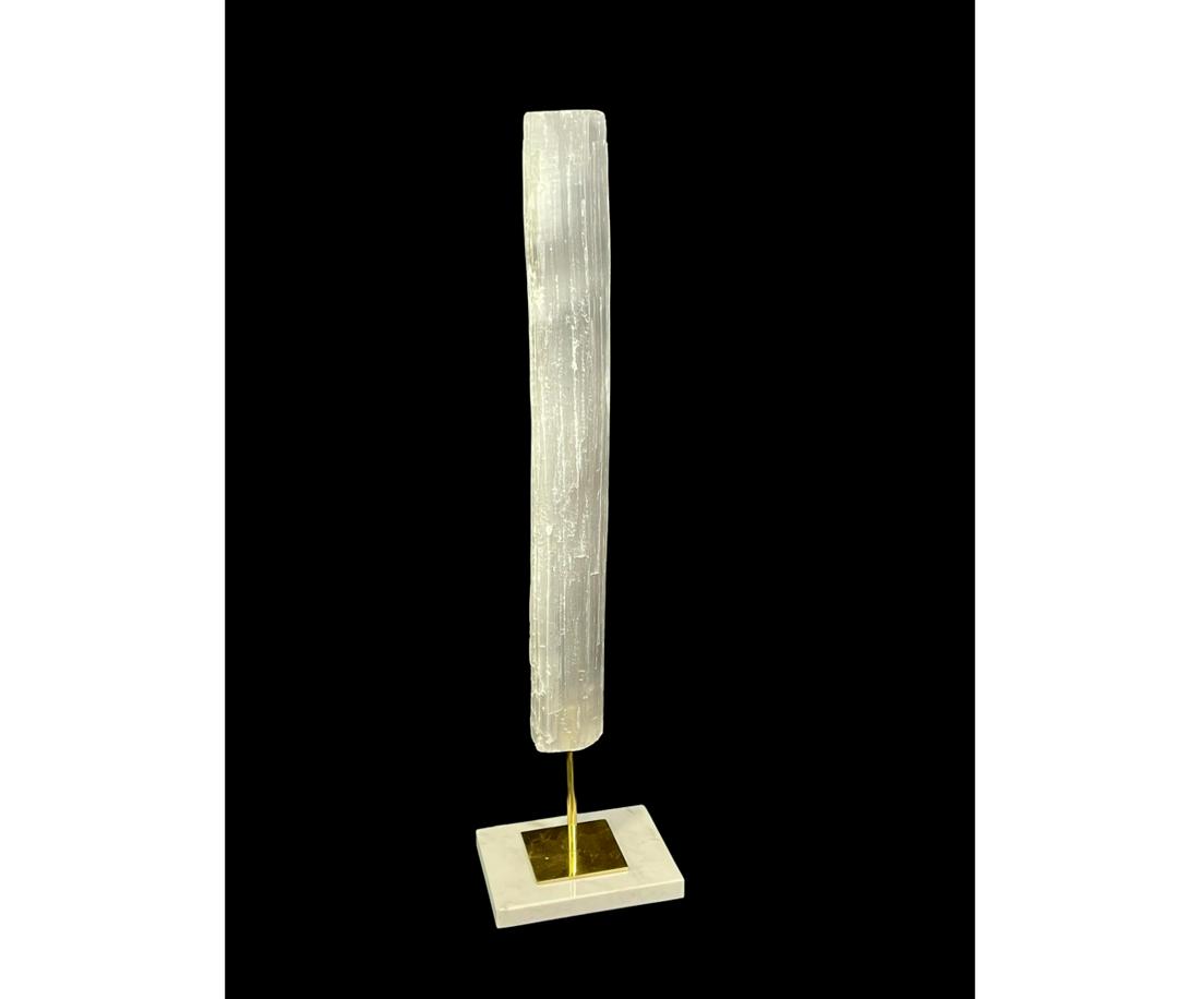SELENITE TOWER ON MARBLE BASE (1 of 1)