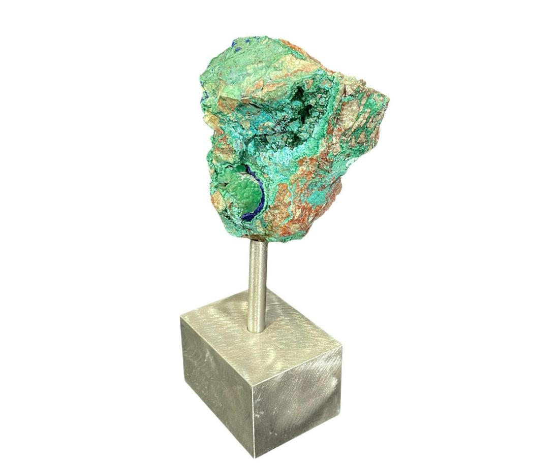 AZURITE & MALACHITE SPECIMEN ON STAND (1 of 3)