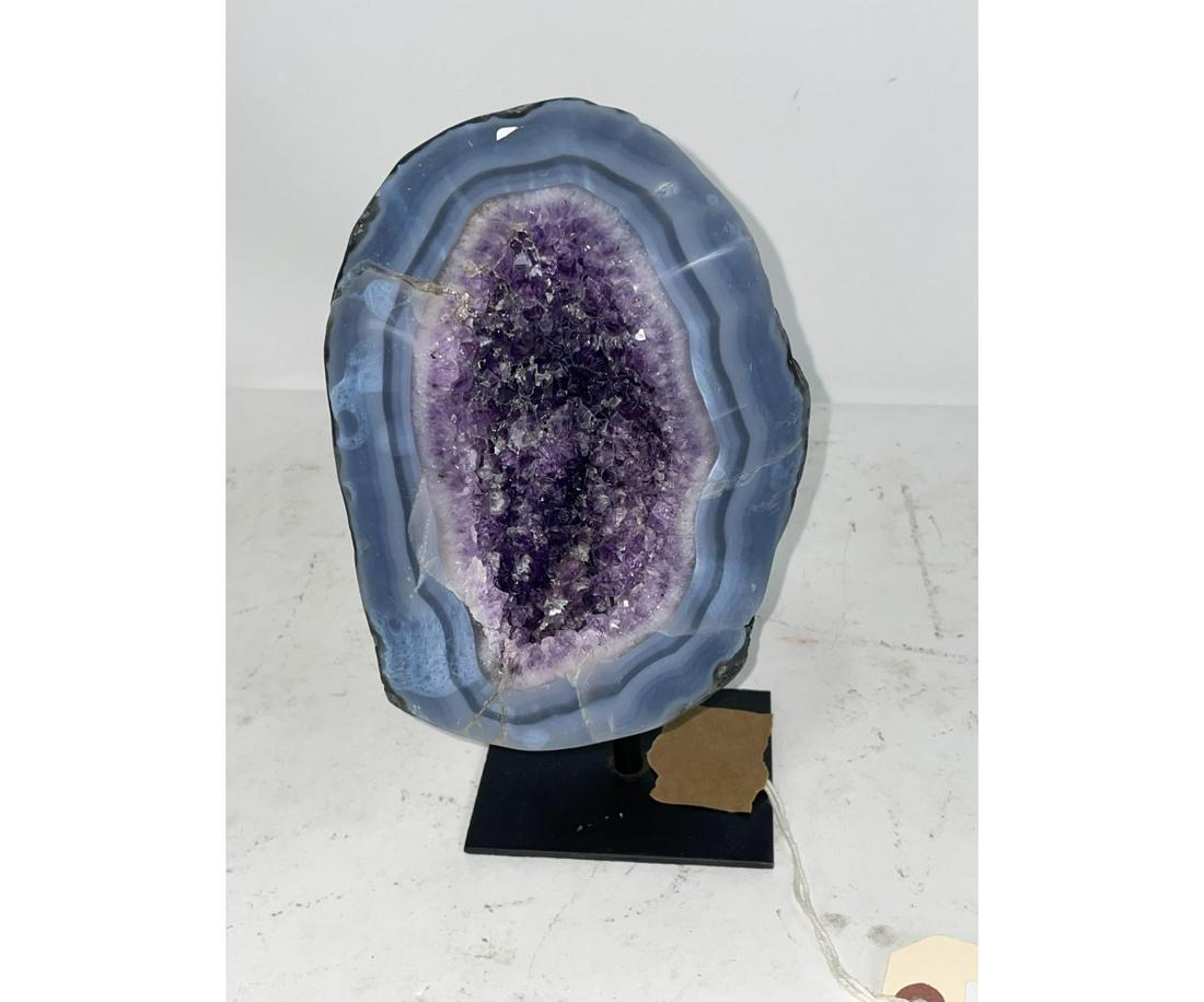 AGATE & AMETHYST GEODE ON STAND (1 of 2)