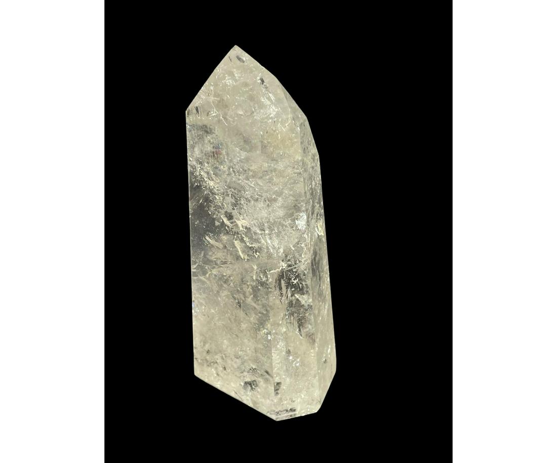 QUARTZ OBELISK: QUARTZ OBELISK - 1.6 LBS Height: 6 in. by Width: 3 in. by Depth: 2