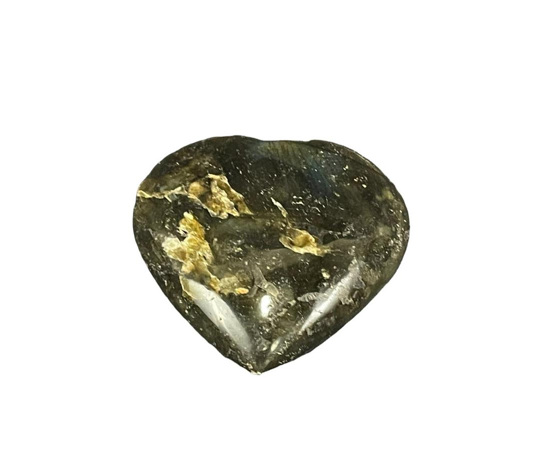 LABRADORITE HEART: LABRADORITE HEART 0.6 LBS Height: 3.25 in. by Width: 3.5